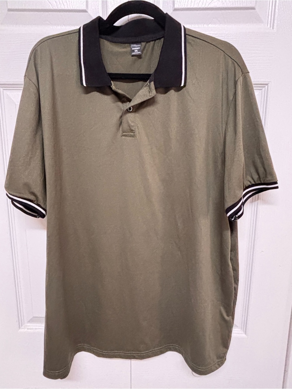NFINITY Olive Green Polo with Black Contrast Collar